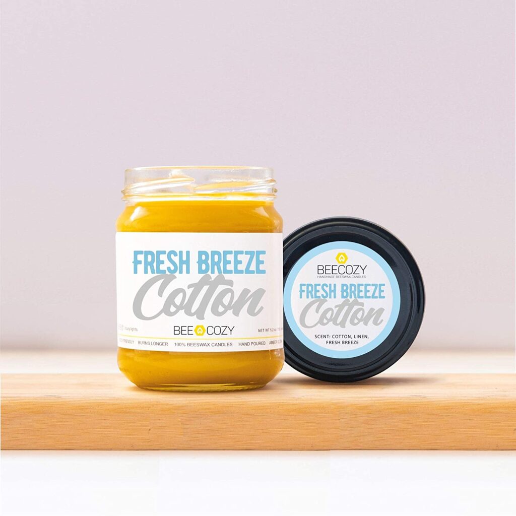 Fresh Breeze Cotton Scented Beeswax Handmade Candles – 150g