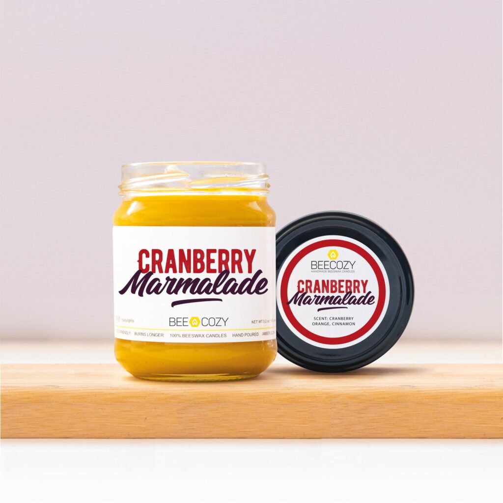 Cranberry Marmalade Beeswax Handmade Candles – 150g