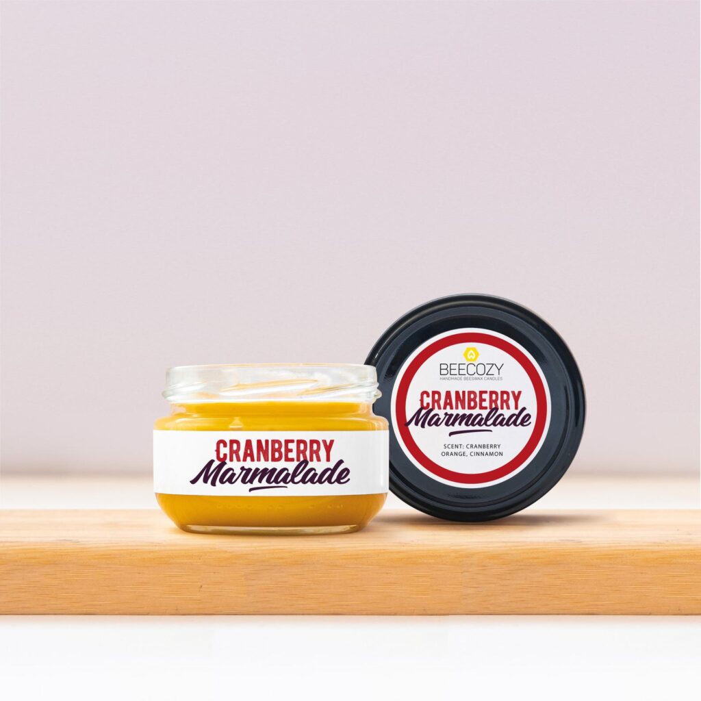Cranberry Marmalade Beeswax Handmade Candles – 80g