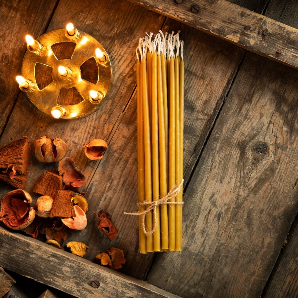 100% Pure Hanukkah Beeswax Taper Candles