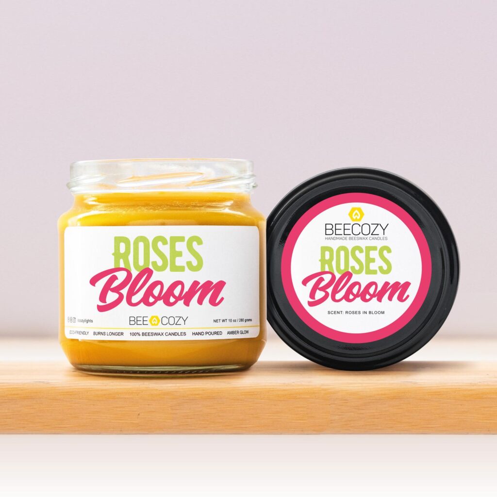 Roses Bloom Beeswax Handmade Candles – 150g