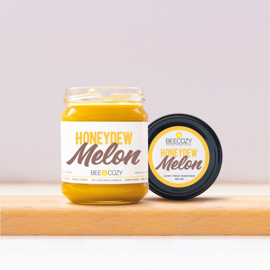 Honeydew Melon Beeswax Handmade Candles – 150g