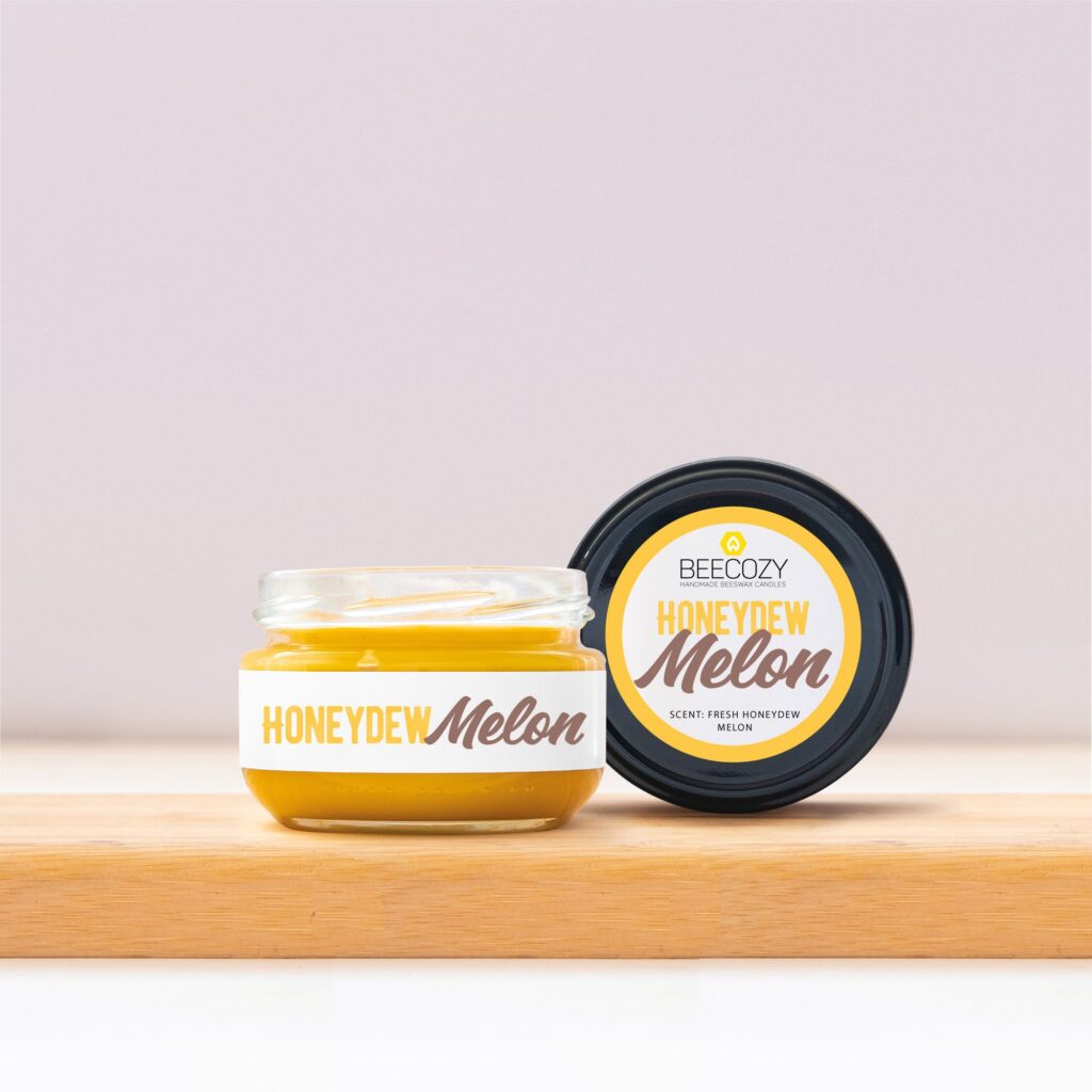 Honeydew Melon Beeswax Handmade Candles – 80g