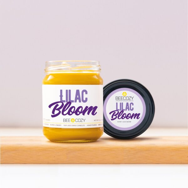 Liliac Bloom Beeswax Handmade Candles – 150g - Image 1