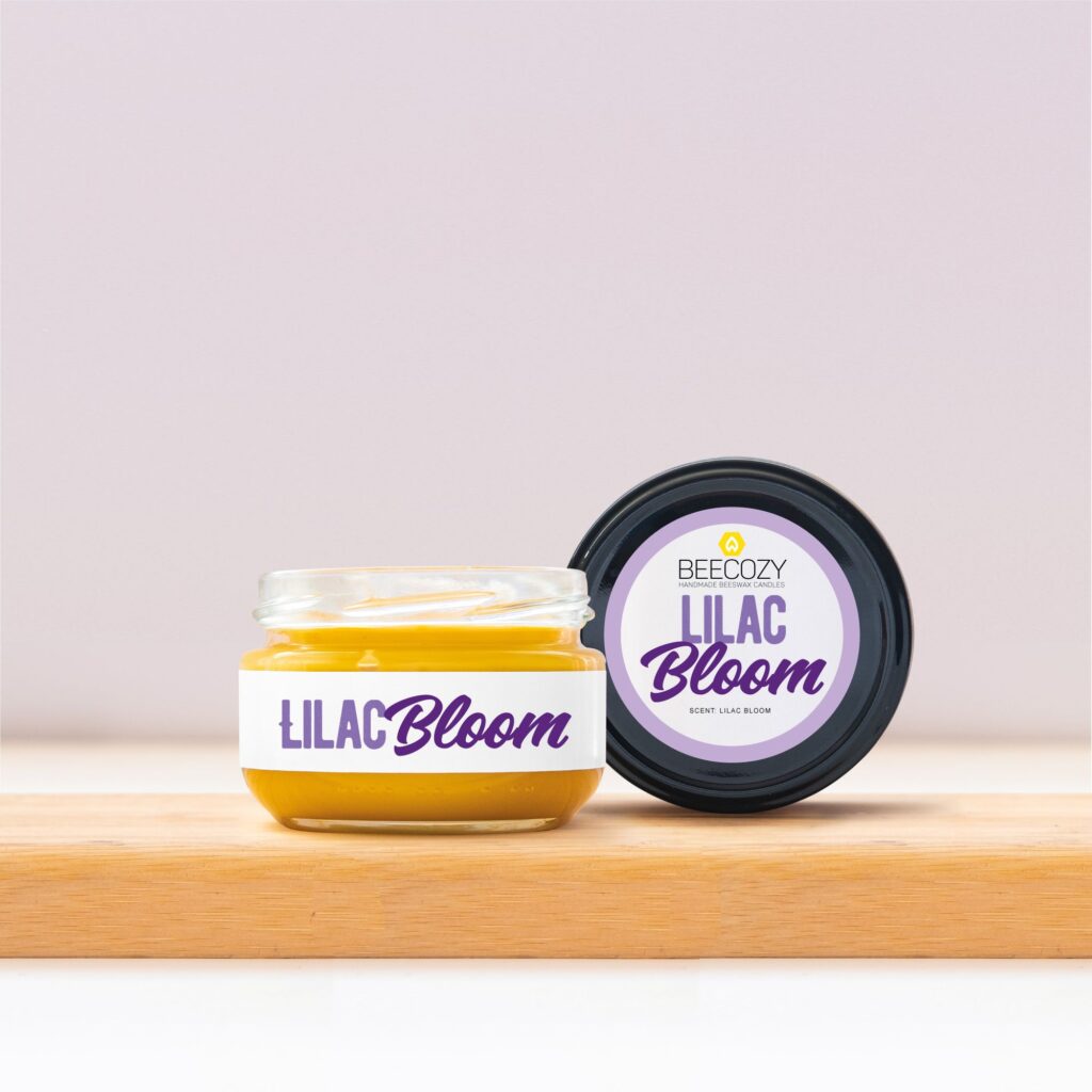 Liliac Bloom Beeswax Handmade Candles – 80g