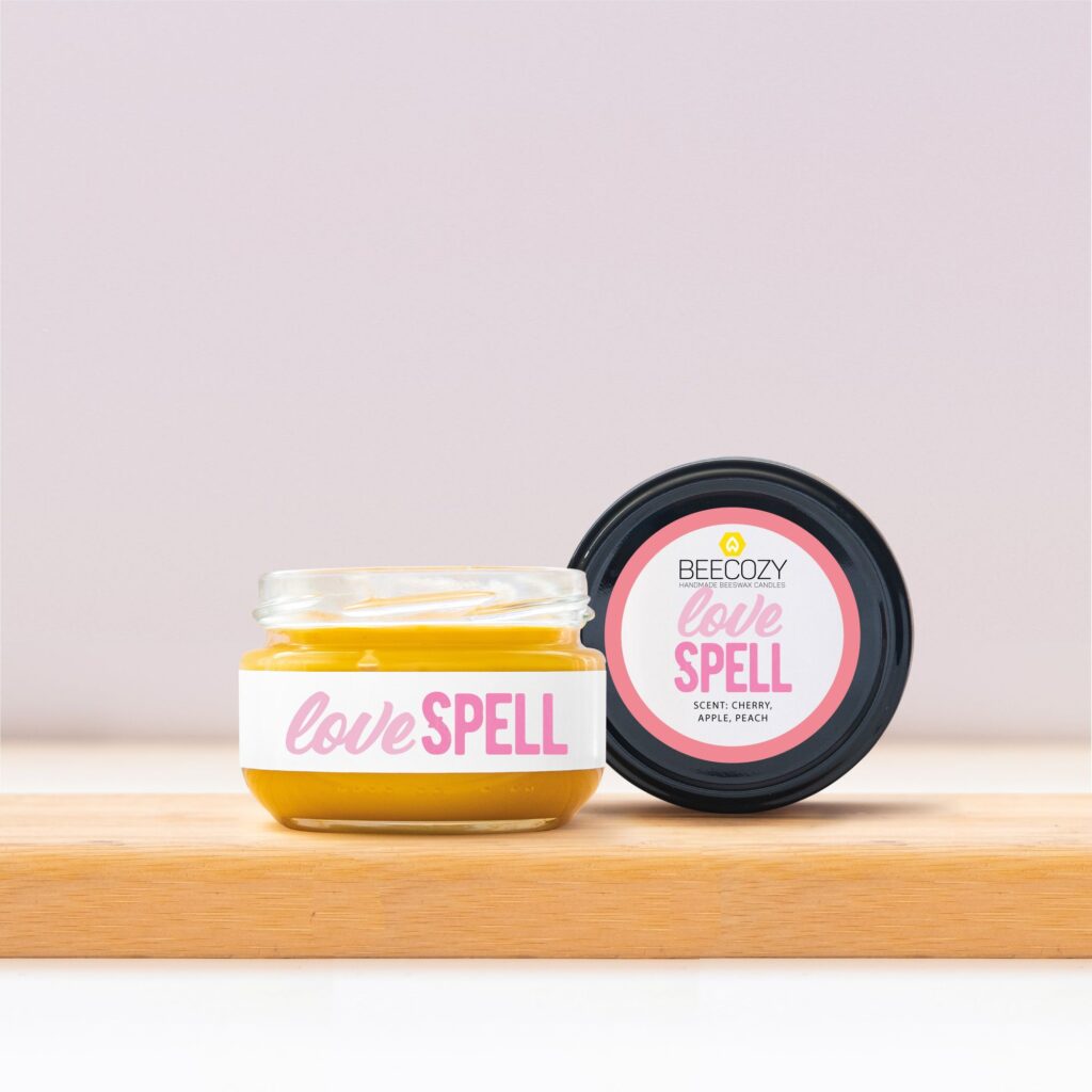 Love Spell Scented Beeswax Handmade Candles – 80g