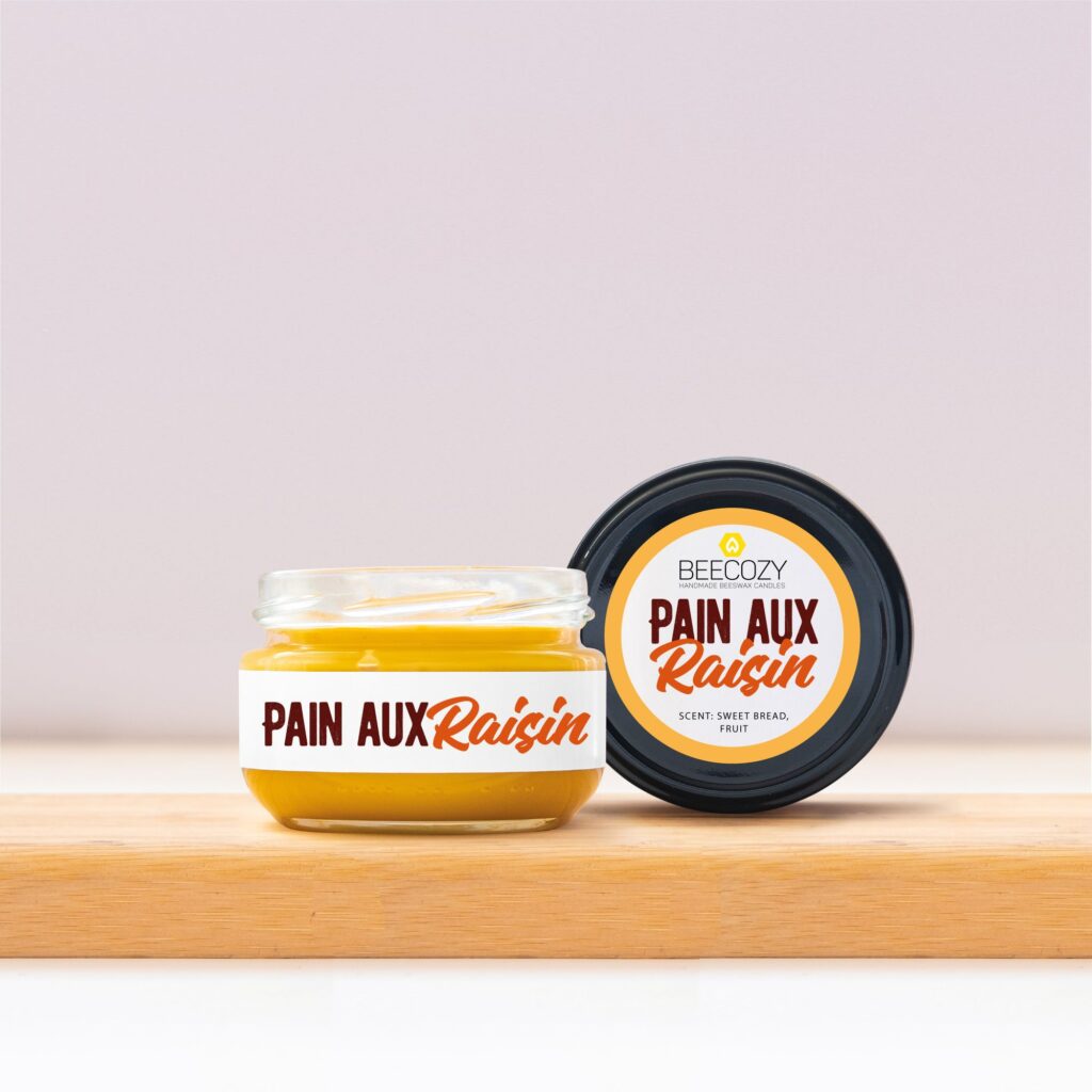 Pain Aux Raisin Beeswax Handmade Candles – 80g