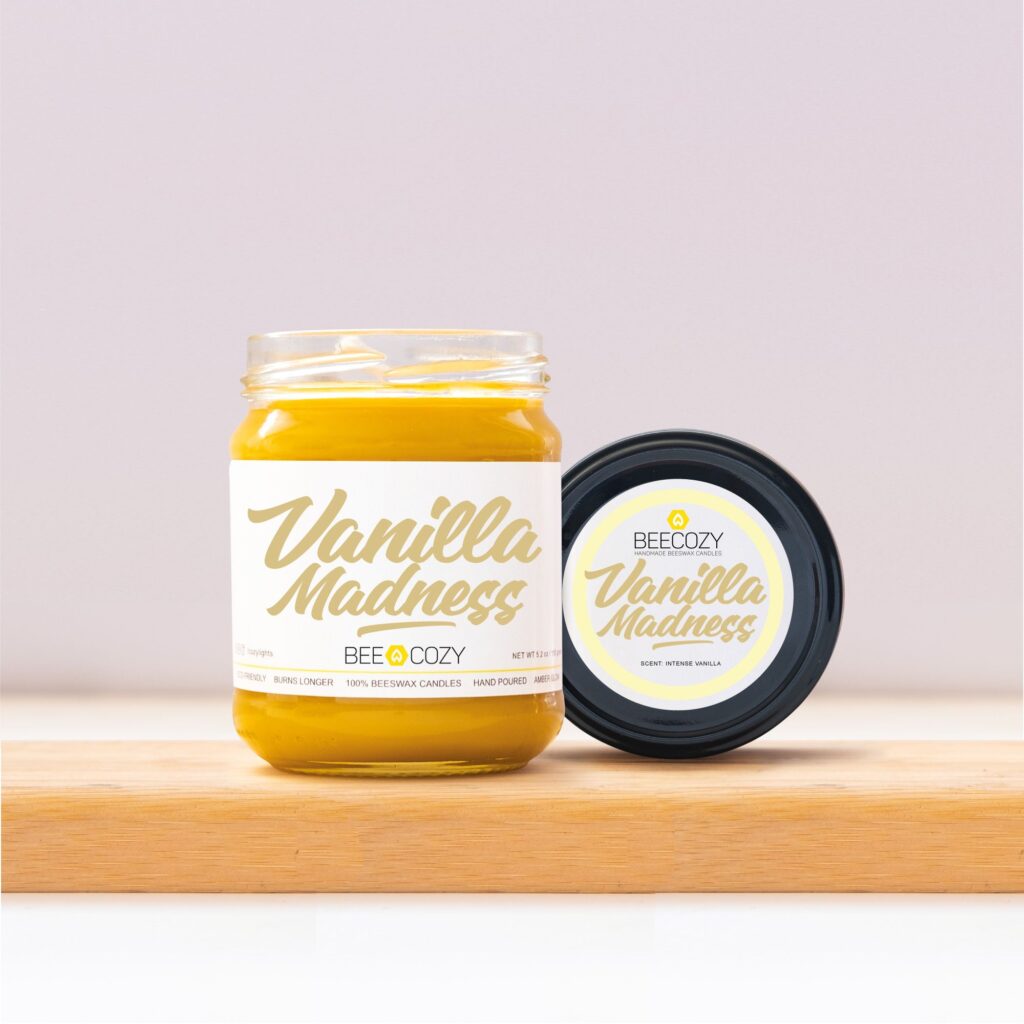Vanilla Madness Beeswax Handmade Candles – 150g
