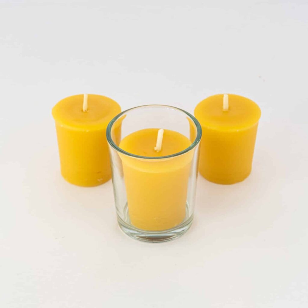 Pure Natural Beeswax Votive Candles